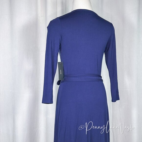 NWT Lulu's Garden District Navy Blue Wrap Maxi Dress Size Small - Picture 11 of 13